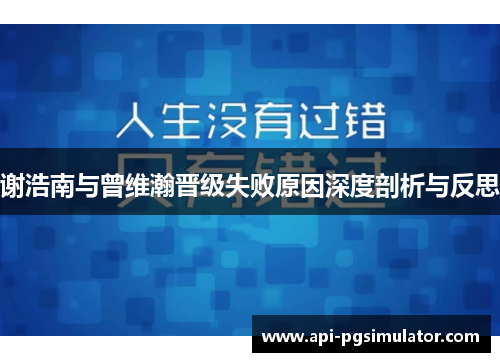 谢浩南与曾维瀚晋级失败原因深度剖析与反思