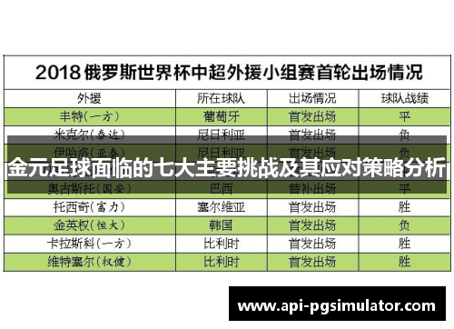金元足球面临的七大主要挑战及其应对策略分析
